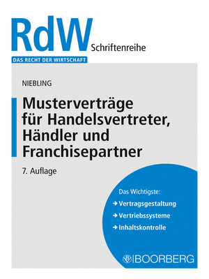 cover image of Musterverträge für Handelsvertreter, Händler und Franchisepartner